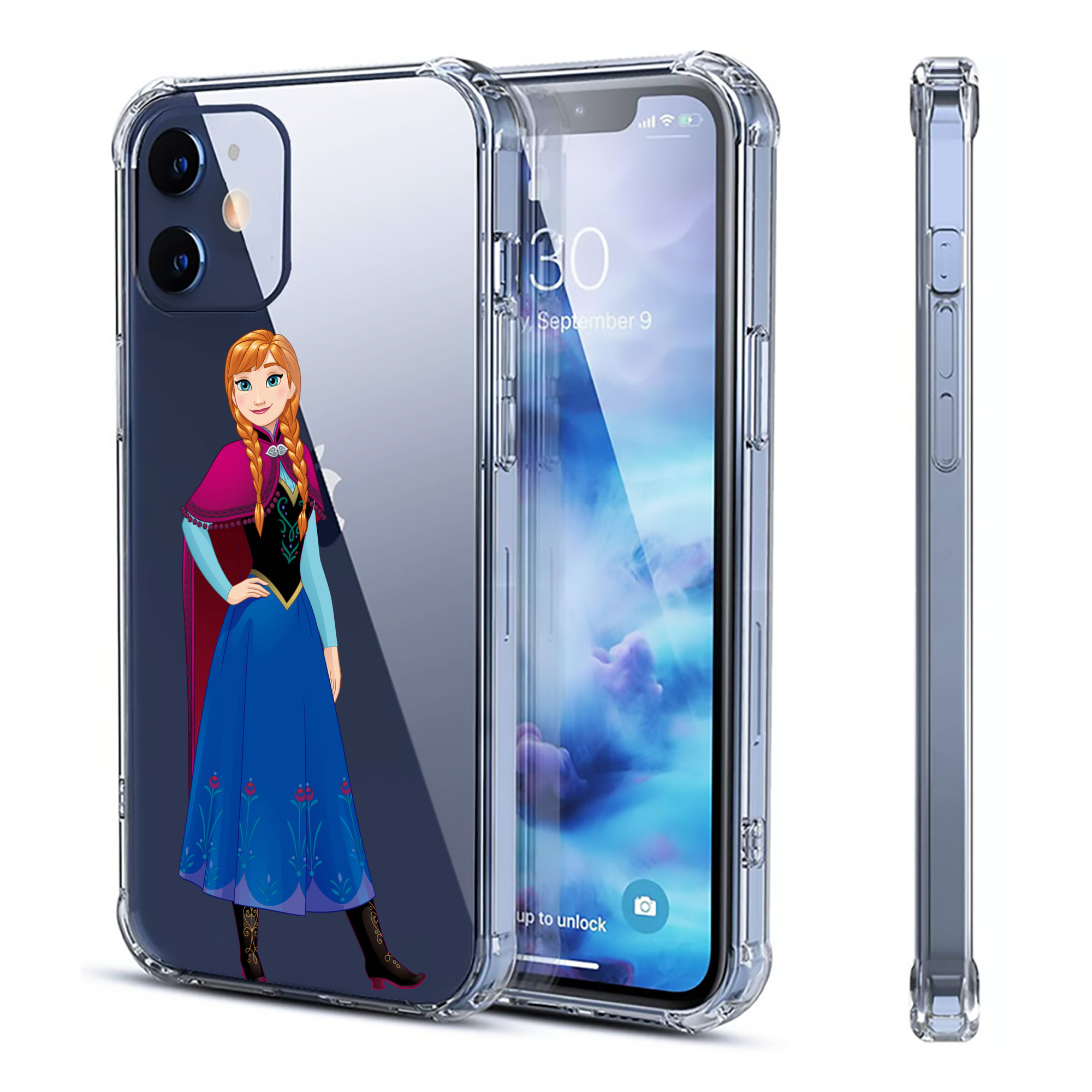 （画像用） アナと雪の女王 アンナ エルサ Frozen Anna Elsa 【iPhone 12シリーズ対応】透明スマホケース（クリアソフトケース）